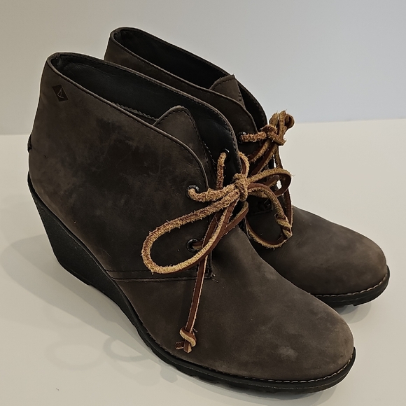 Sperry Women's Gray Ankle Booties Leather Size 8.5 Celeste Prow - Picture 2 of 9